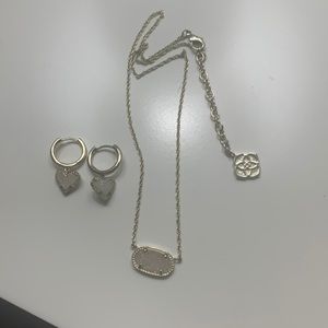 Drusy gold tone Elisa earrings & necklace